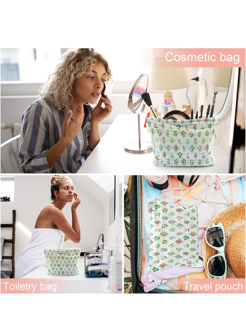 KASTWAVE Makeup Bag for Women, Flower Cosmetic Bag, Large Capacity Canvas Makeup Pouch with Zipper, Personalized Small Makeup Bag for Women Zipper Pouch Organizer Bags Gift Idea - Image 5
