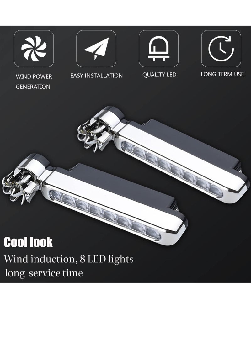 Loquat Wind Power Daytime Running Light 1 Pair 8LEDs Car Universal Wind Energy Powered Daytime Running Light Auxiliary Lamp Automobile Decorative Lamp No Need External Power Supply-Blue - Image 3