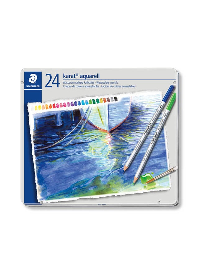 STAEDTLER Karat Aquarell Colored Pencils In Metal Box - Set Of 24 Multicolour 
