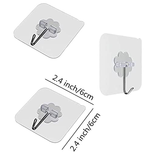 LYDL Adhesive Hooks Kitchen Wall Hooks Heavy Duty 13.2lb(Max) Nail Free Sticky Hangers with Stainless Hooks Reusable Utility Towel Bath Ceiling Hooks (15) - Image 3