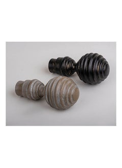 CURTAINS & RODS Embroidered Metal Curtain Tube Ends 