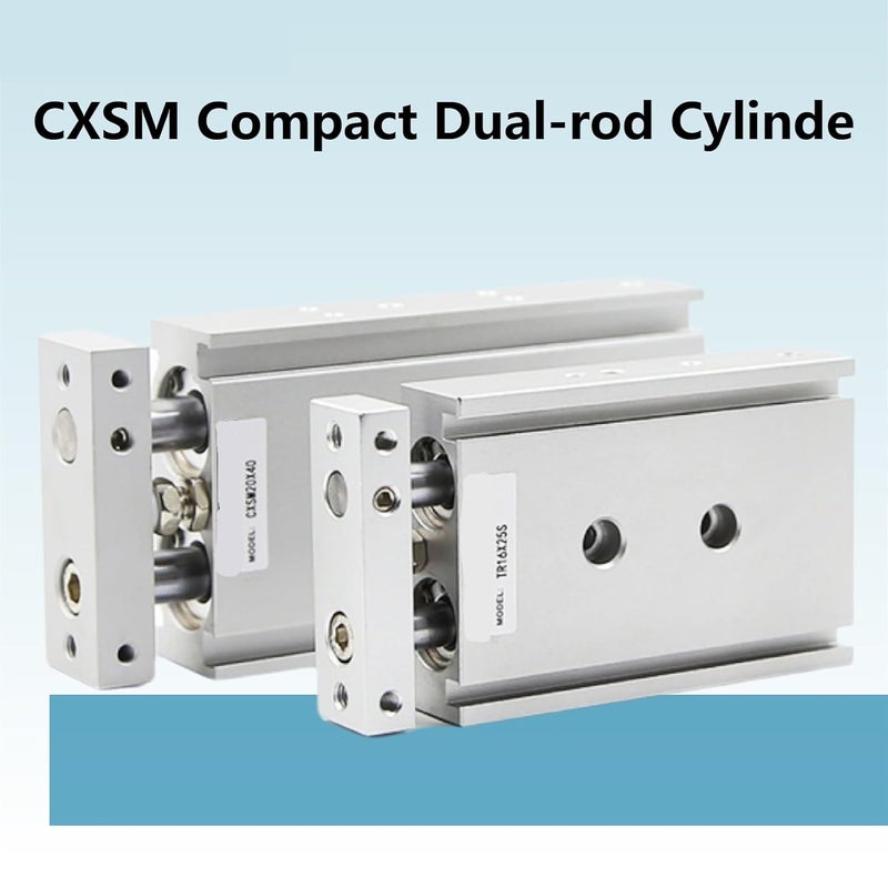 Slim Dual‑Rod Guide Air Cylinder CXSM10 Series 10‑50mm Aluminum Compact Actuator for Automation Pick‑Place Clamp Systems(250MM,CXSM15) - Image 3