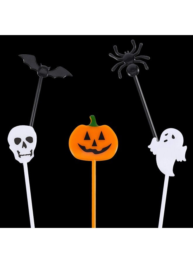 Tatuo 50 Pieces Plastic Halloween Toothpicks Halloween Cupcake Topper Cake Decorations Picks Ghost Decor for Kids Birthday Themed Party Favors Supplies - Image 3