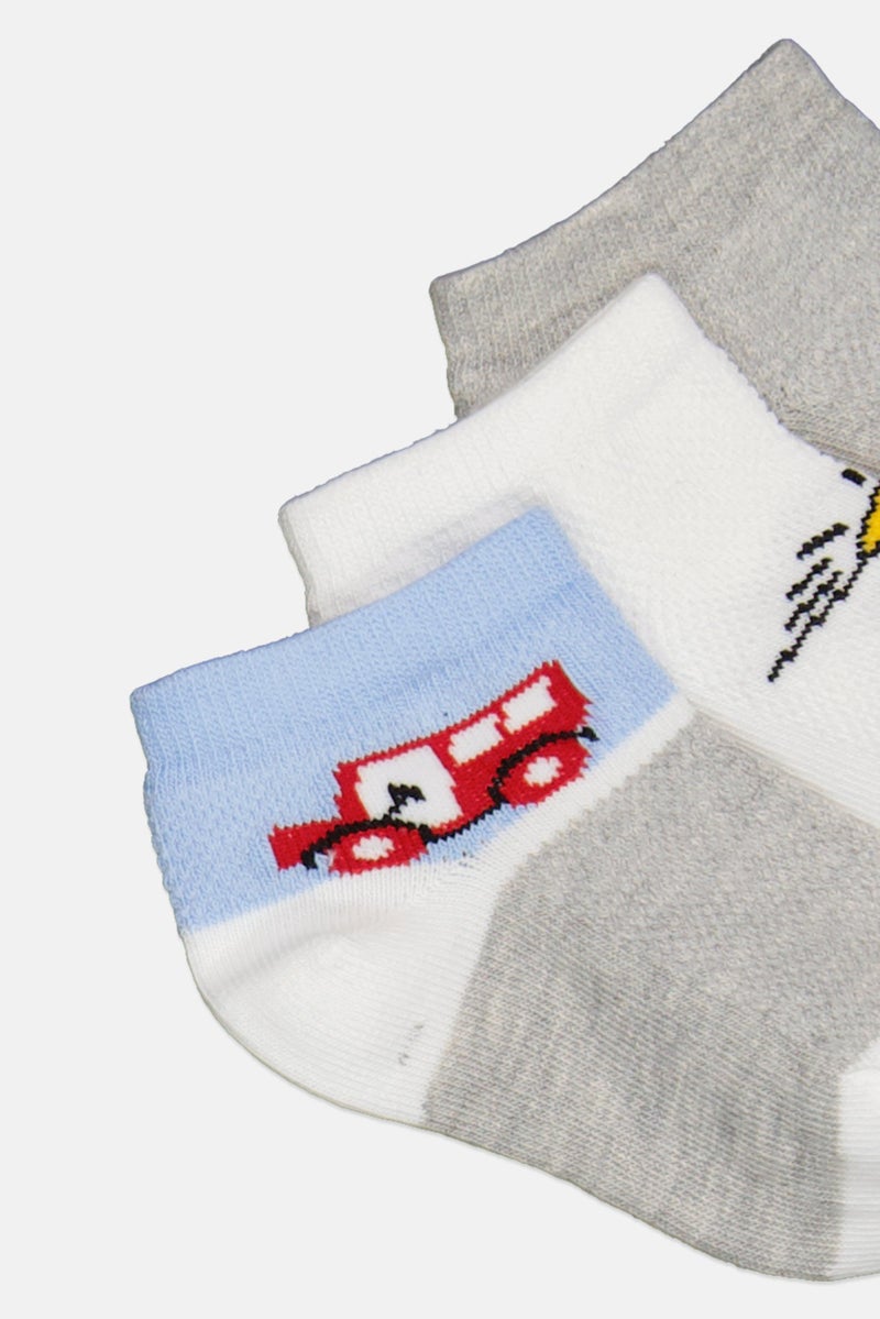 RBX Kids Boy 5 Pairs Allover Print Ankle Socks, Multicolor  - Image 3