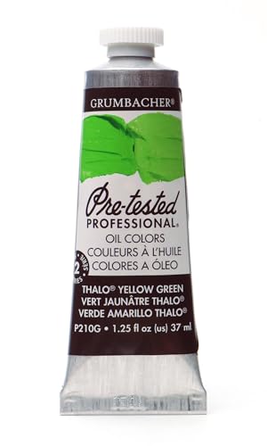 Grumbacher دهان زيت غرامباخر المختبر مسبقًا، 37 مل/1.25 أونصة، أصفر أخضر ثالو (P210G) - Image 1