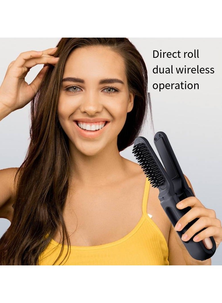 general Mini Ionic Straightening Comb – Travel-Friendly Straightener & Curler for Men/Women, Dual-Use Hair Styling Tool - Image 3