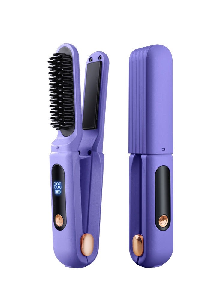 general Mini Ionic Straightening Comb – Travel-Friendly Straightener & Curler for Men/Women, Dual-Use Hair Styling Tool - Image 1