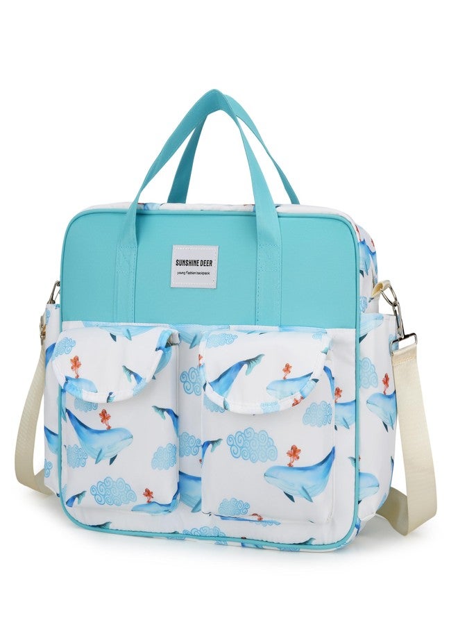 Winnies Baby Diaper Bag for Moms | Travel Maternity Nappy Messengers Tote with Multiple Pockets | Large Capacity Stylish Bags for Baby Essentials (Blue) - Image 1