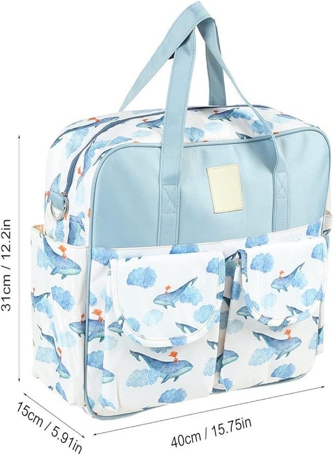 Winnies Baby Diaper Bag for Moms | Travel Maternity Nappy Messengers Tote with Multiple Pockets | Large Capacity Stylish Bags for Baby Essentials (Blue) - Image 2