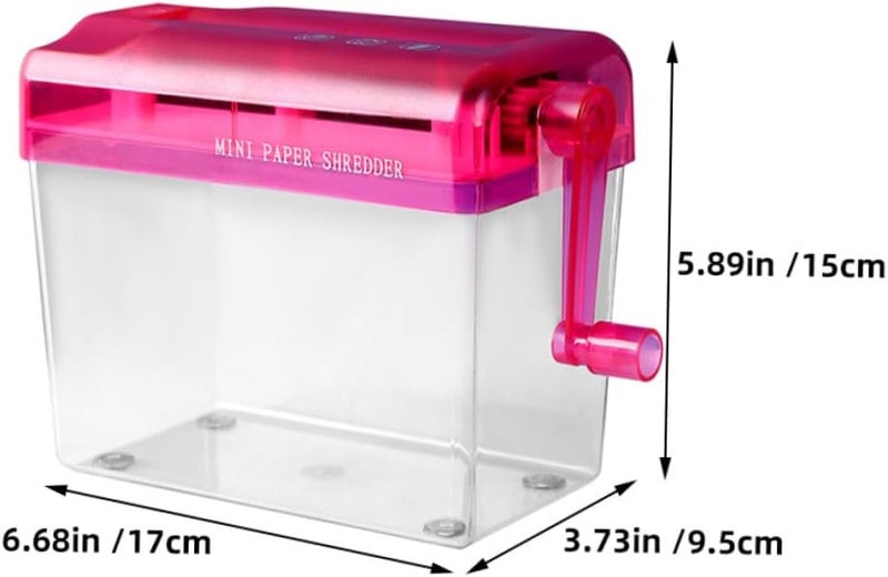 2pcs Portable Mini Handheld Paper Shredder Manual Desktop File Cutter for Home Office Use Non-Electric Security Shredder Lightweight and Compact Pink Blue - Image 2