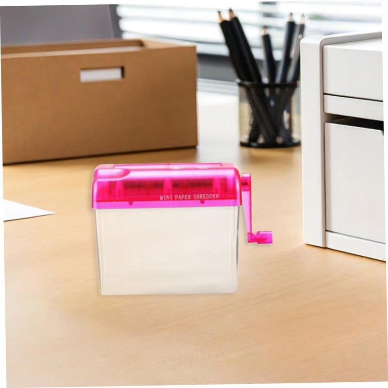 2pcs Portable Mini Handheld Paper Shredder Manual Desktop File Cutter for Home Office Use Non-Electric Security Shredder Lightweight and Compact Pink Blue - Image 4