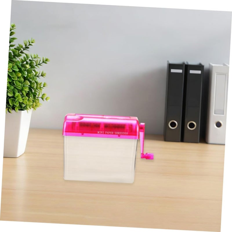 2pcs Portable Mini Handheld Paper Shredder Manual Desktop File Cutter for Home Office Use Non-Electric Security Shredder Lightweight and Compact Pink Blue - Image 5