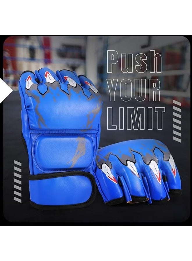 EETU MMA Gloves,Half-Finger Boxing Fight Gloves,Adjustable Wrist Band UFC Gloves,Grappling Sanda Sparring Maga Kickboxing Punching Gloves,Punching Bag Muay Thai Hitting Training Gloves,One Size Fits Most - Image 4