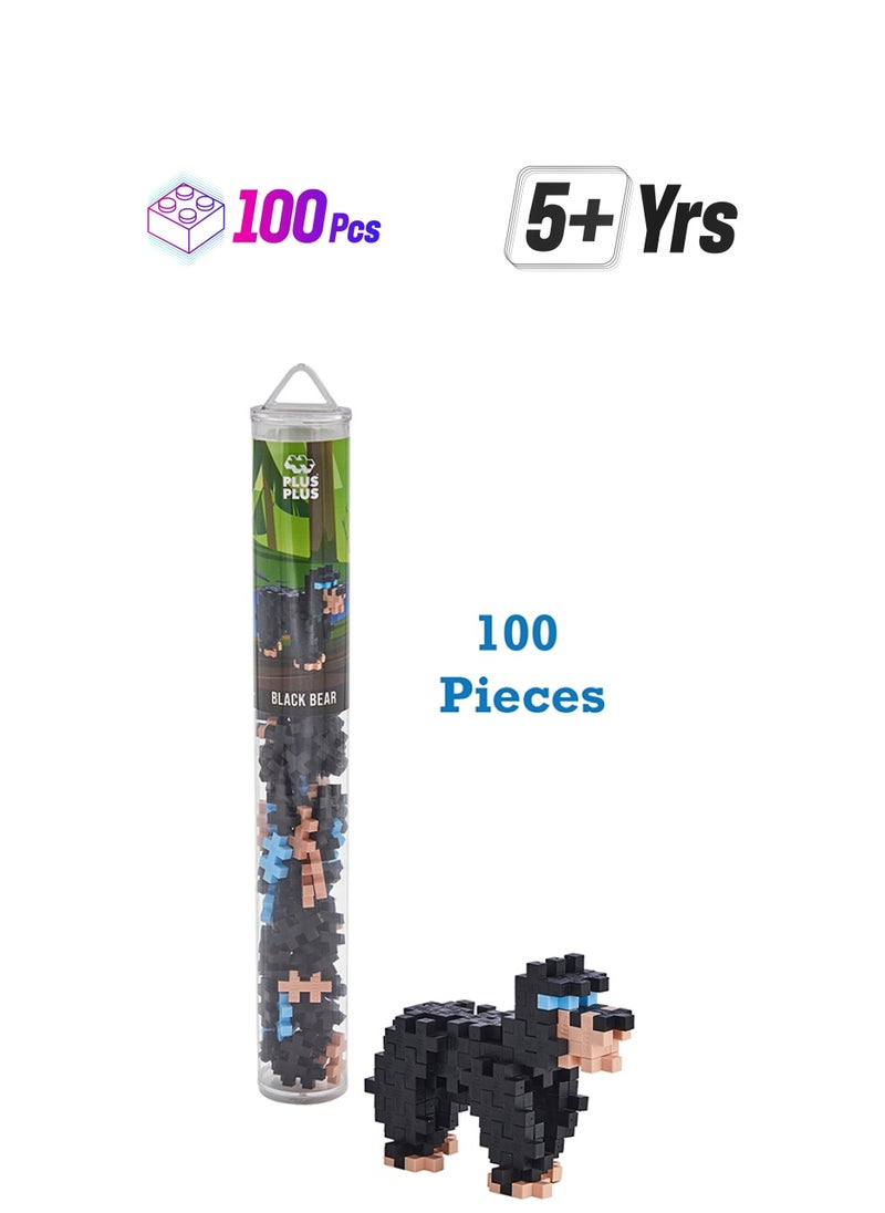 Plus-Plus Creative Building Blocks Tube,Bear, Ingenious Construction Toy, 100 Pieces, Colourful  - Image 1