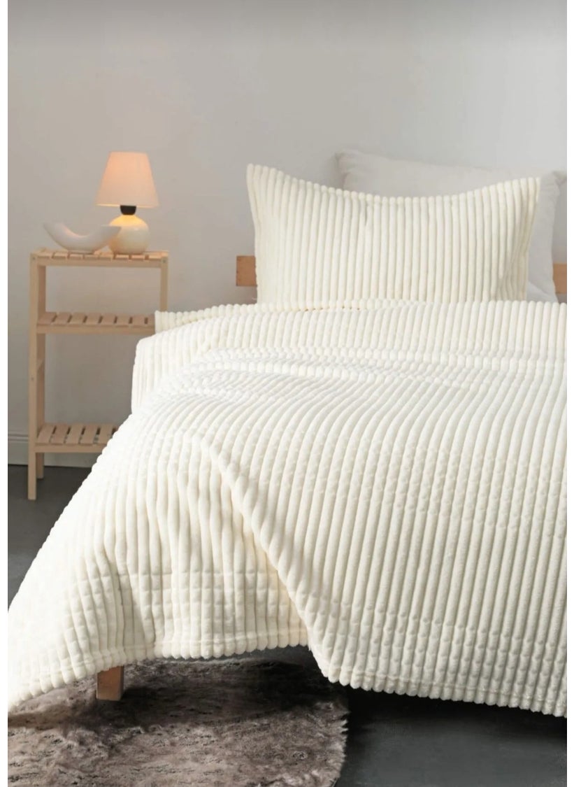 MERINOS - Modern Line 3 Piece Bone Color Blanket Set - Image 1