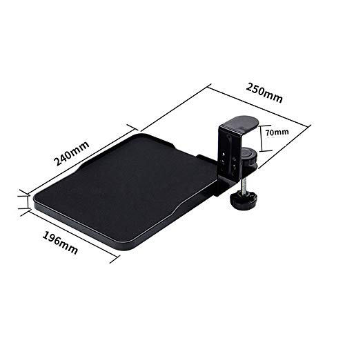 FUZADEL Ergonomic Mouse Tray Desk Attachment Mouse Platform Slide Out Extension Clamp On Wrist Rest Pad Under Desk Shelf (Black) - Image 3
