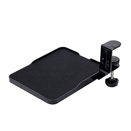 FUZADEL Ergonomic Mouse Tray Desk Attachment Mouse Platform Slide Out Extension Clamp On Wrist Rest Pad Under Desk Shelf (Black) - Image 2