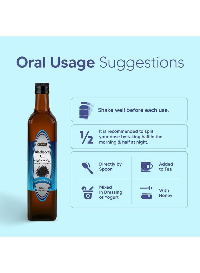 Hemani Black Seed Oil Cold Pressed 16.91 Oz I 500ML I 100% Natural I Solvent Free I AKA Nigella Sativa I Kalonji I Black cumin seed Oil - Image 3