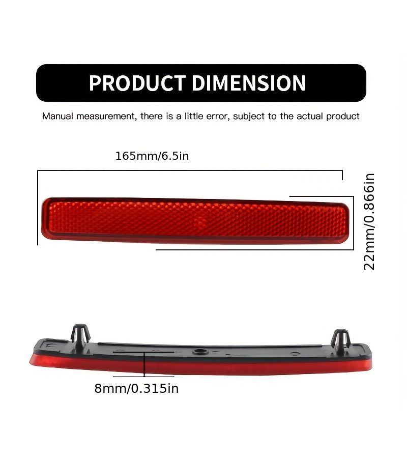 زوج من عدسات reflectors الخلفية الحمراء لـ Volkswagen T5 Metris 2003-2011، يسار ويمين، لإطار الضوء الخلفي، الأرقام: 7E0945105 و 7E0945106 - Image 2