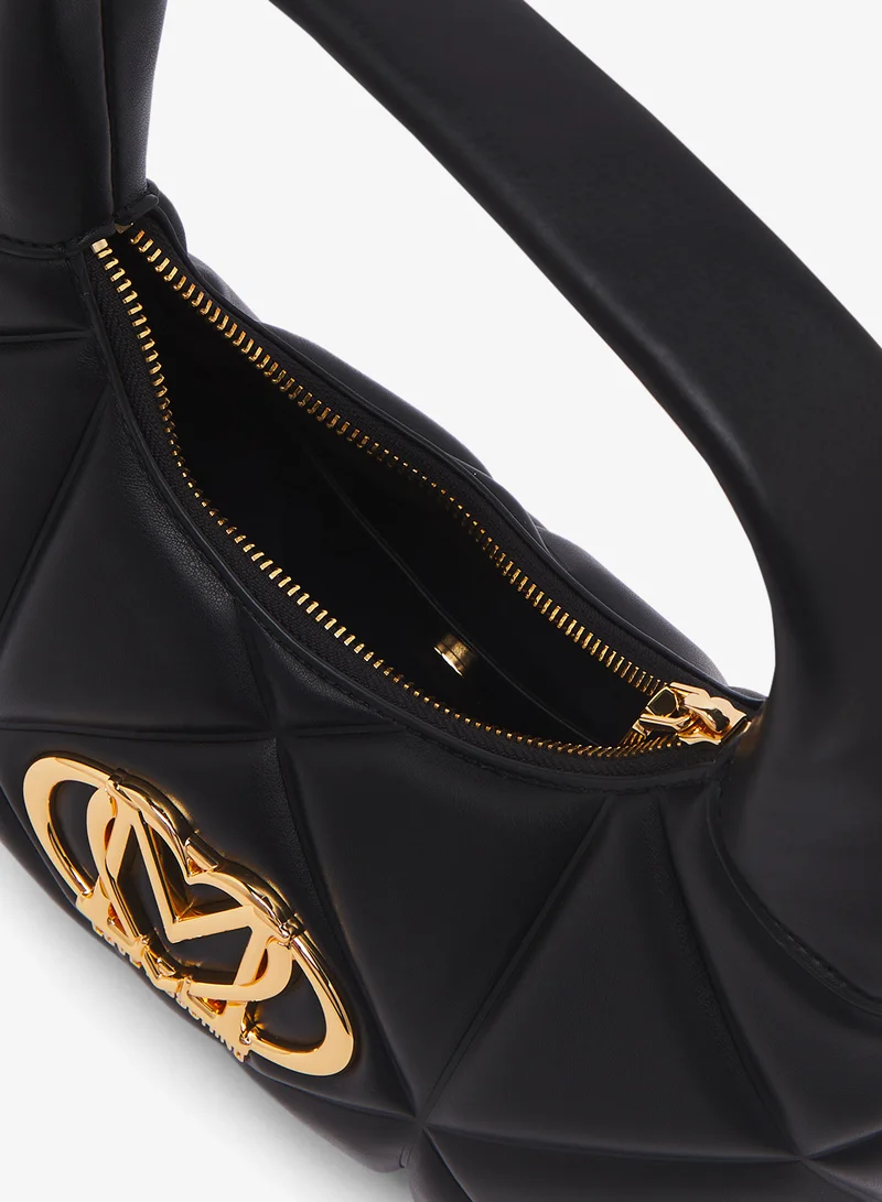 لوف موسكينو logo top handle zip through sholder bag
