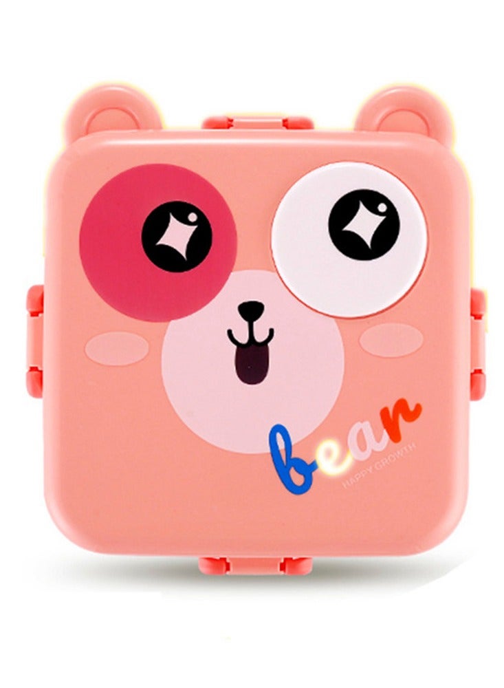 Mobcos Cartoon Lunch Box, Bento Box for Kids & Adults, Leakproof Stackable Lunch Containers with Spoon & Whale Design, Dishwasher & Microwave Safe Stainless Steel Japanese Lunch Box Food Storage. (Pink) - Image 1