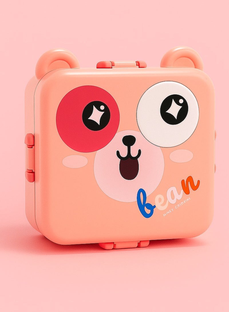 Mobcos Cartoon Lunch Box, Bento Box for Kids & Adults, Leakproof Stackable Lunch Containers with Spoon & Whale Design, Dishwasher & Microwave Safe Stainless Steel Japanese Lunch Box Food Storage. (Pink) - Image 2