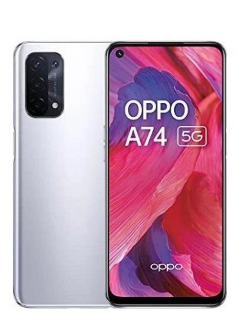 OPPO A74 Dual Sim Space Silver  8RAM + 2GB Extended RAM 256GB 5G - International Version - Image 1
