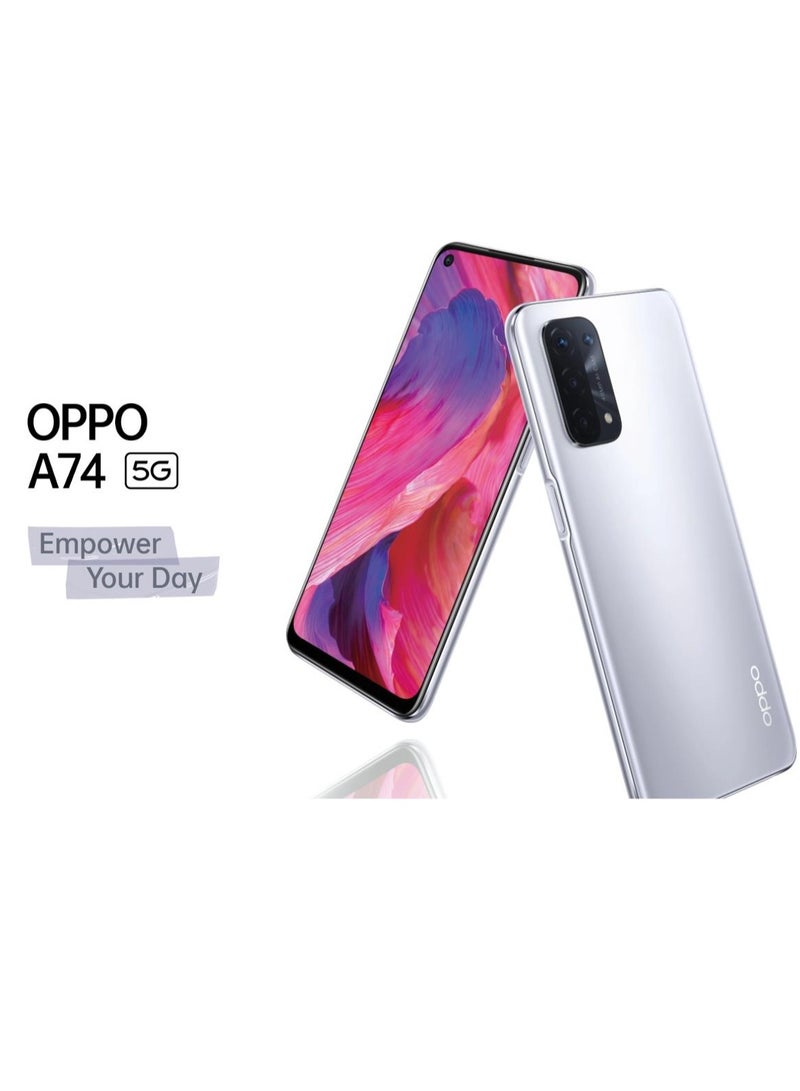 OPPO A74 Dual Sim Space Silver  8RAM + 2GB Extended RAM 256GB 5G - International Version - Image 3