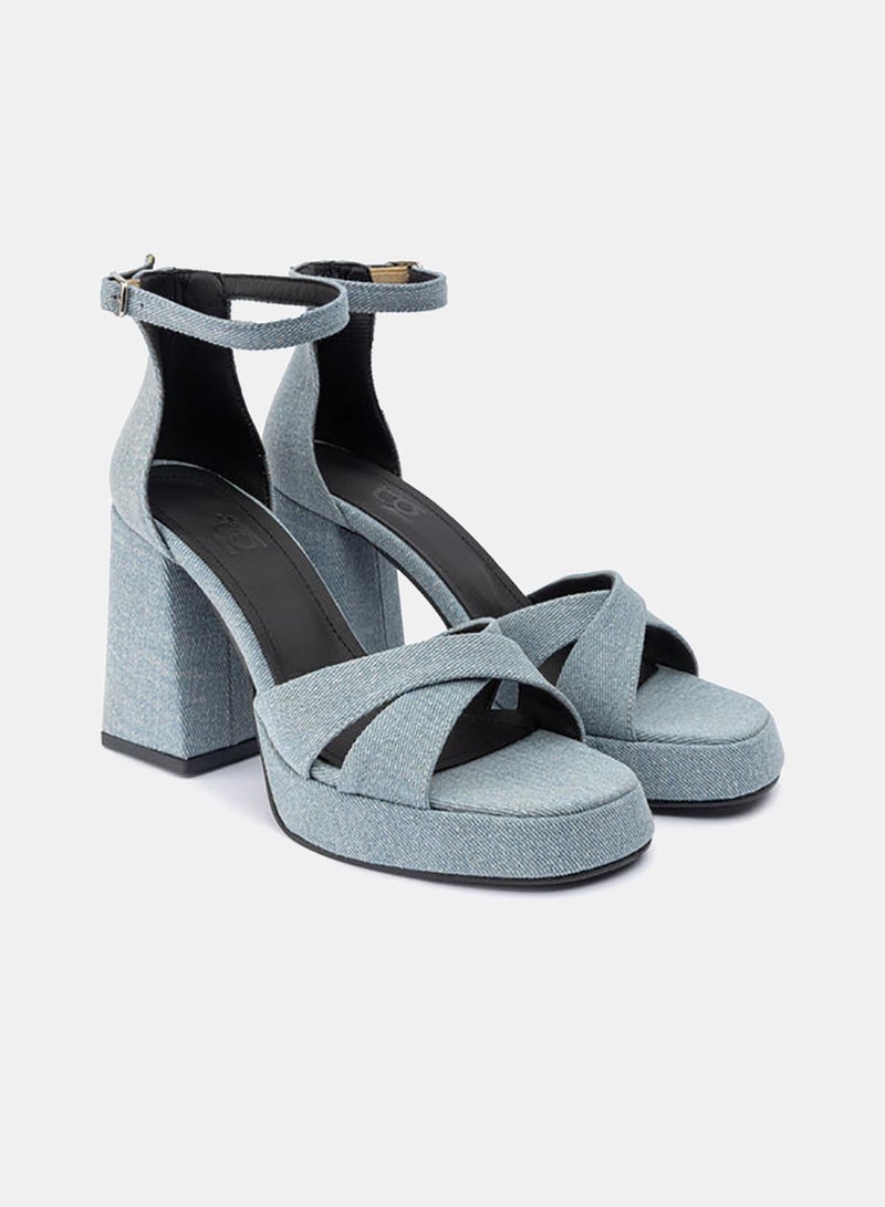 TGS Disco Platform Denim Heels - Image 1