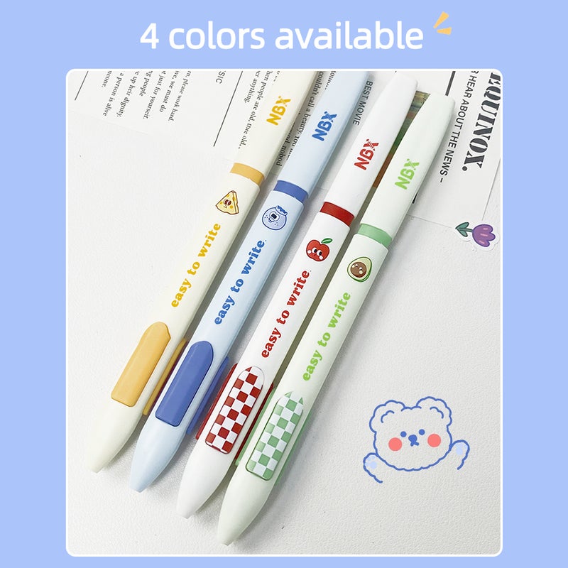NBX Quick-drying Retractable Gel Pen Anti-fall Pinch 0.5mm Fine Point with 2 Extra Refills Stationery Journaling Note Taking Pens for Students Teachers Shorthand Reporters Office School Supplies - Image 2