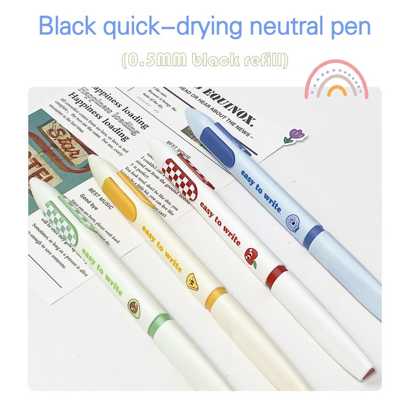 NBX Quick-drying Retractable Gel Pen Anti-fall Pinch 0.5mm Fine Point with 2 Extra Refills Stationery Journaling Note Taking Pens for Students Teachers Shorthand Reporters Office School Supplies - Image 3