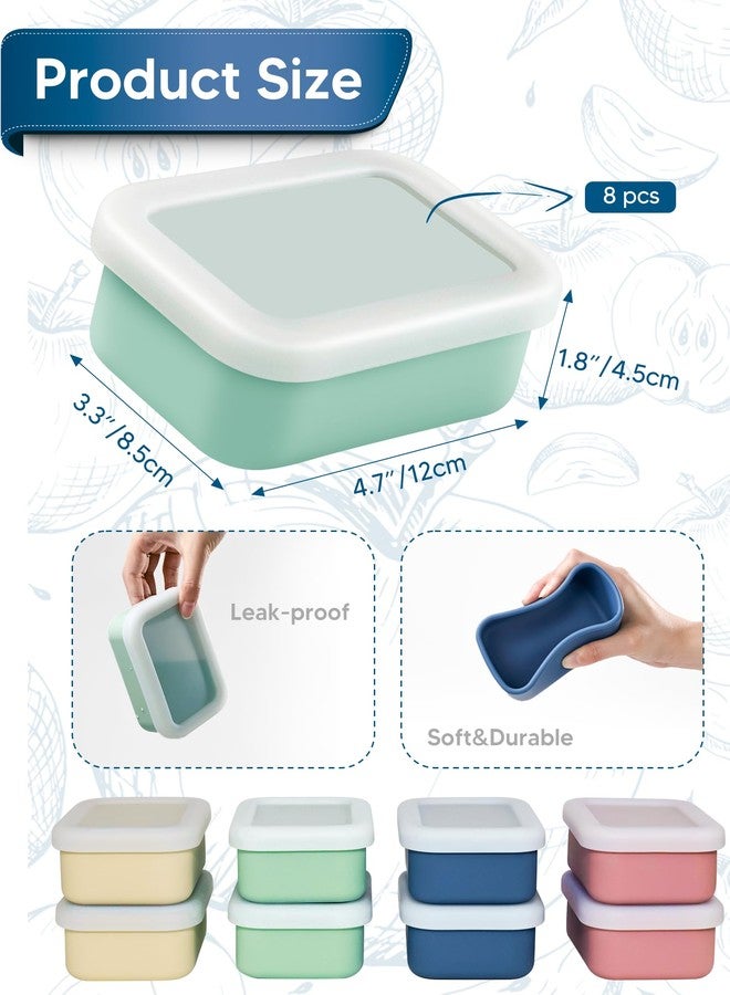 Duseu 8 PCS 1 cup Silicone Freezer Molds with Lid, Silicone Soup Freezer Molds Meal Prep Containers Reusable Food Preserving Tray Ice Trays for Soups Sauces Stews - Image 2