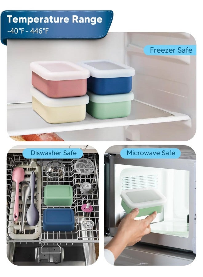 Duseu 8 PCS 1 cup Silicone Freezer Molds with Lid, Silicone Soup Freezer Molds Meal Prep Containers Reusable Food Preserving Tray Ice Trays for Soups Sauces Stews - Image 3