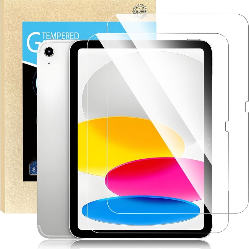 2 Pack Screen Protector for iPad 10th Gen 2022 11th Gen A16 9H Hardness HD Transparent Anti Fingerprint Bubble Free - Image 1