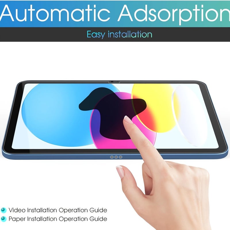 2 Pack Screen Protector for iPad 10th Gen 2022 11th Gen A16 9H Hardness HD Transparent Anti Fingerprint Bubble Free - Image 3