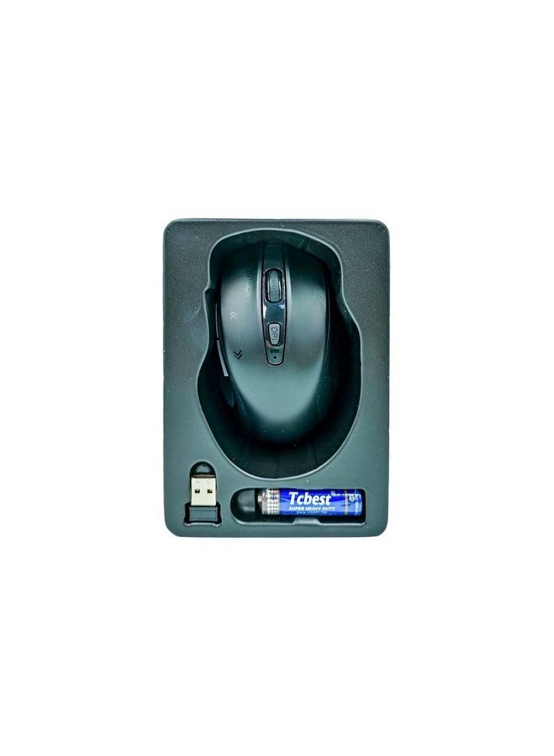 ماوس لاسلكي مريح من Cursor EZGrip 2.4 جيجا هرتز 10 متر نطاق عمل 2405-2475 ميجا هرتز 1600 نقطة في البوصة أسود عالي الدقة ضمان لمدة عامين PR0MATE - Image 2