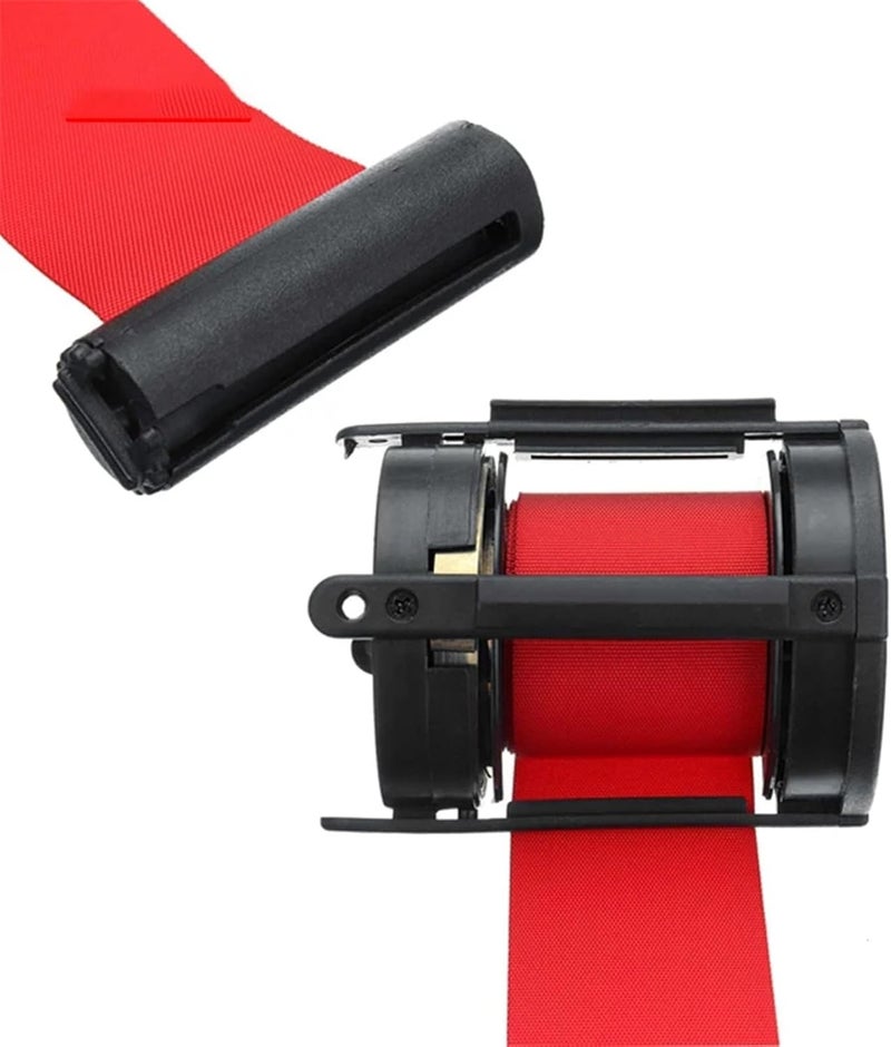 Expandable Outdoor Barrier, Retractable Ribbon Barrier with Wall Support, Red Queue Belt, Stainless Steel Safety Ribbon, Ideal for Events, 3 Meters Long,5 Meters - Image 3