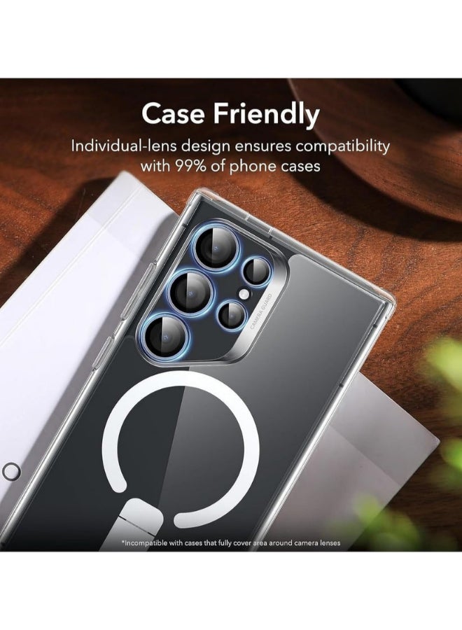 بروتيكت واقي عدسة Xzoom من PROTECT لهاتف سامسونج Galaxy S25 Ultra | زجاج سافير، إطار معدني، شفافية عالية، فضي – الموديل: XSMS25USLV - Image 4