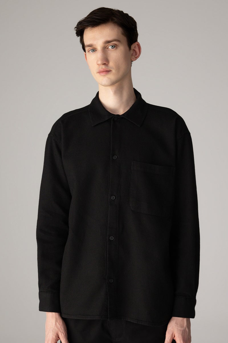 DeFacto Man Oversize Fit Polo Collar Cotton Shirt  - Image 1