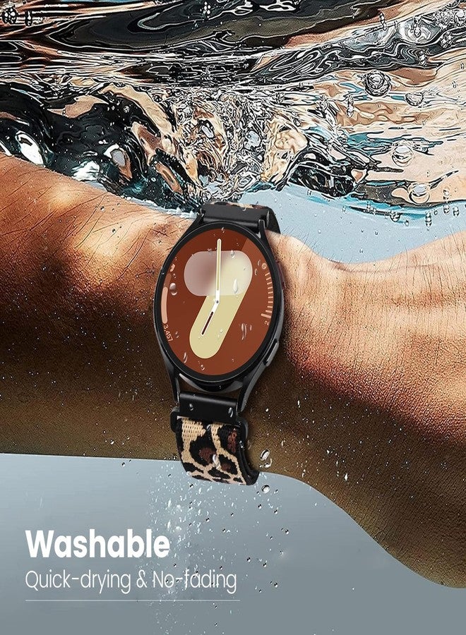 BandRain Stretchy Bands Compatible with Samsung Galaxy Watch 7 6 4 5 Band 40mm 44mm/Watch 6 4 Classic 47mm 43mm 42mm 46mm/5 Pro/FE/Active 2, 6 Pack 20mm Nylon Sport Strap for Galaxy Watch 7 Band Women Men - Image 3