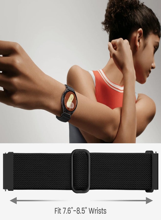 BandRain Stretchy Bands Compatible with Samsung Galaxy Watch 7 6 4 5 Band 40mm 44mm/Watch 6 4 Classic 47mm 43mm 42mm 46mm/5 Pro/FE/Active 2, 6 Pack 20mm Nylon Sport Strap for Galaxy Watch 7 Band Women Men - Image 4