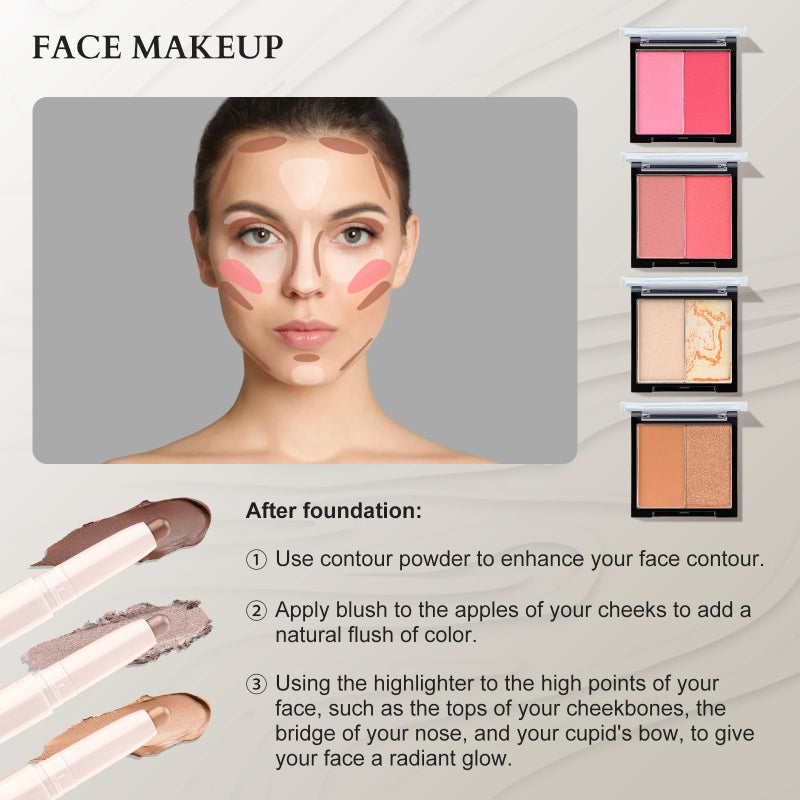 COLOR NYMPH مجموعة مكياج محترفة ملونة للفتيات، مجموعة مكياج للمراهقات مع حقيبة تخزين، مجموعة مكياج للنساء مستحضرات تجميل كاملة، تعبئة فردية ظلال عيون، أحمر خدود، أحمر شفاه، ماسكارا وغيرها - ذهبية - Image 4