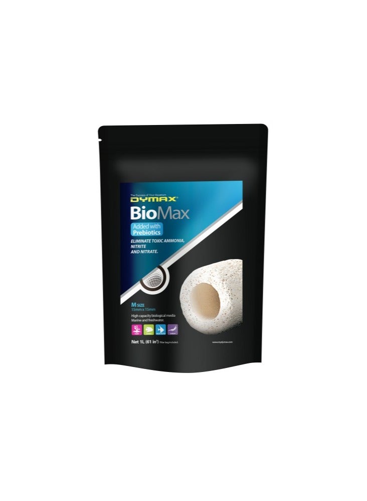 Dymax Bio Max Filter Media – 1L | Biological Filtration for Aquariums