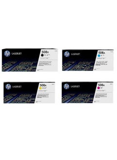 HP Toner HP 508A Original Toner Cartridge Set CF360A CF361A CF362A CF363A Black Cyan Yellow Magenta Works with HP Color LaserJet Enterprise M552, M553, HP Color LaserJet Enterprise MFP M577 Series(Multicolor)  - Image 1