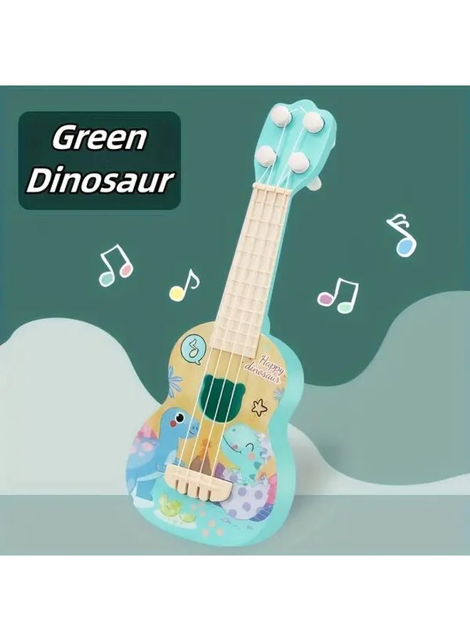 Green Dinosaur Kids Mini Guitar Ukulele Toy Musical Instrument For Beginners Gift - Image 1