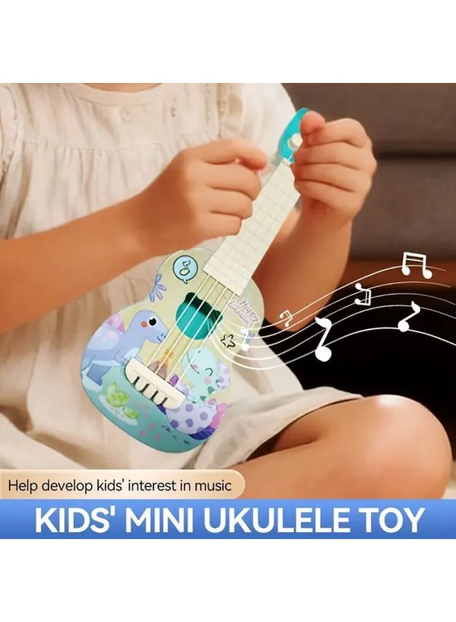 Green Dinosaur Kids Mini Guitar Ukulele Toy Musical Instrument For Beginners Gift - Image 4
