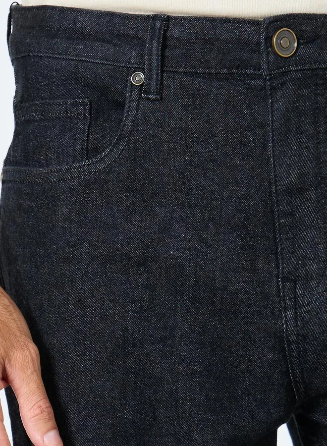 Styli Styli Mid Rise Regular Fit Washed Jeans