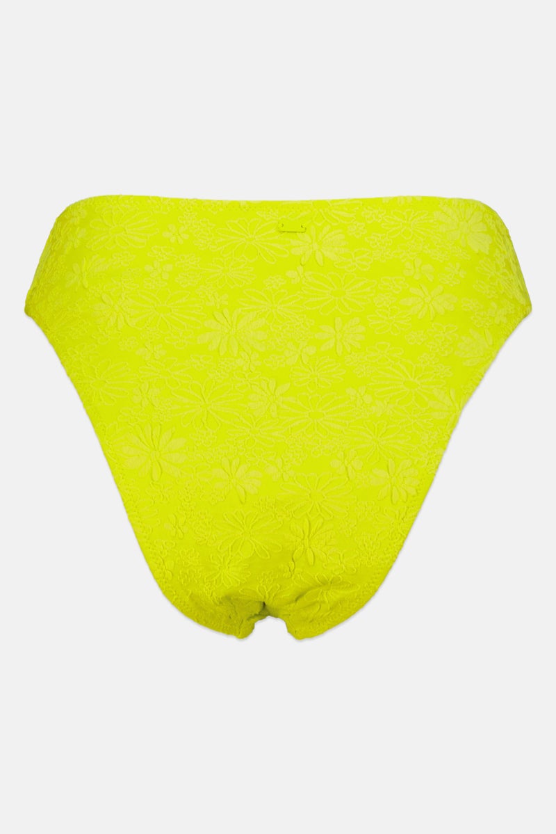 Pull & Bear Women Eyelet Bikini Bottom, Neon Green - Image 2
