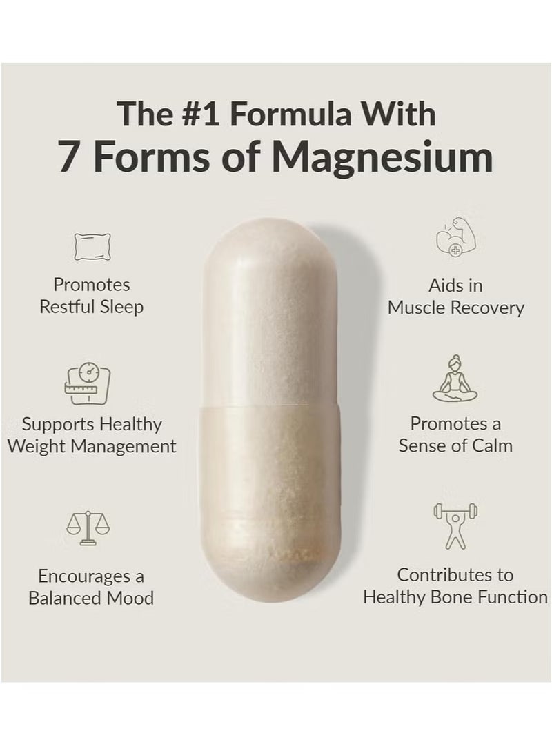 BIOptimizers Magnesium Breakthrough Supplement 4.0-7 Forms of Mg: Glycinate, Malate, Citrate, and More - Natural Support for Sleep and Cognitive Function - 60 Capsules- Calming Vitamins Complex - Image 2