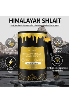 BIYODE Shilajit Honey Sticks, 30 Sticks - Pure Himalayan Resin, Organic Honey & Saffron for Energy Boost, Immune Support & Vitality, SHILAJIT Honey Sticks for Men & Women  - Image 2